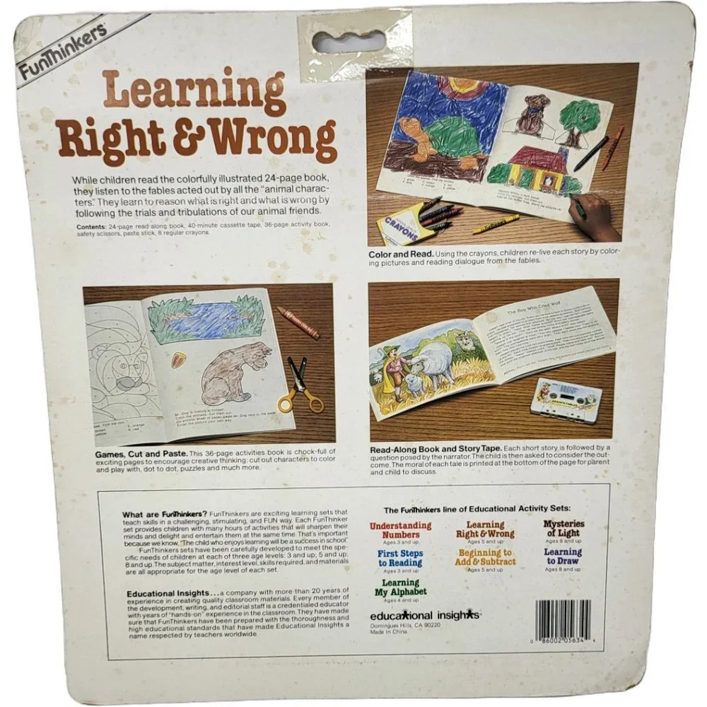 Rare‎ 1985 Educational Funthinkers Learning Right & Wrong Activity Book NWT